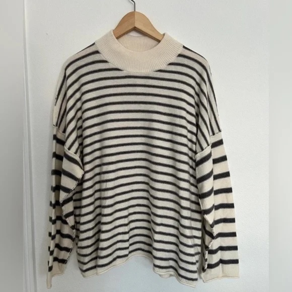 Madewell Womens Stripe Play Mock Pullover Sweater 1X Wool Blend NWT Plus - Picture 7 of 7